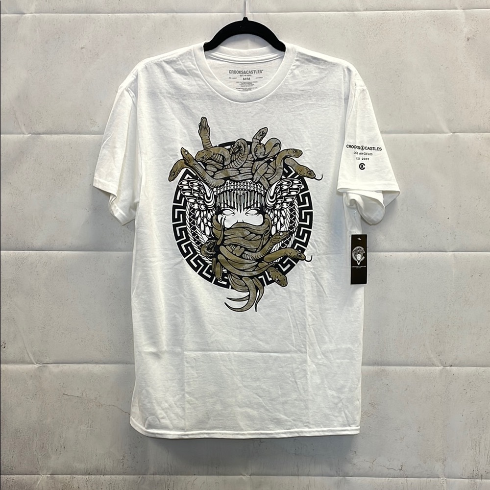 Crooks & Castles, Medusa Ropes, White Shortsleeved Graphic Tee (M)